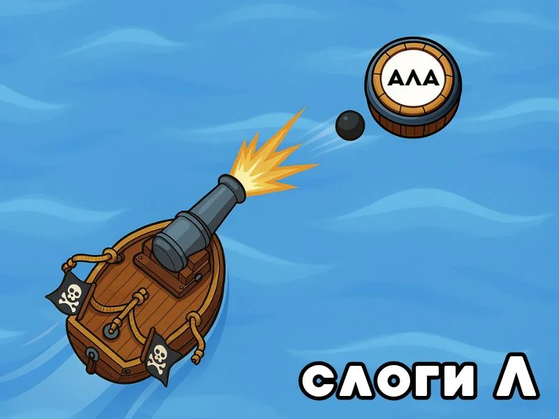 Л слоги - Лодкострел превью игры для логопеда