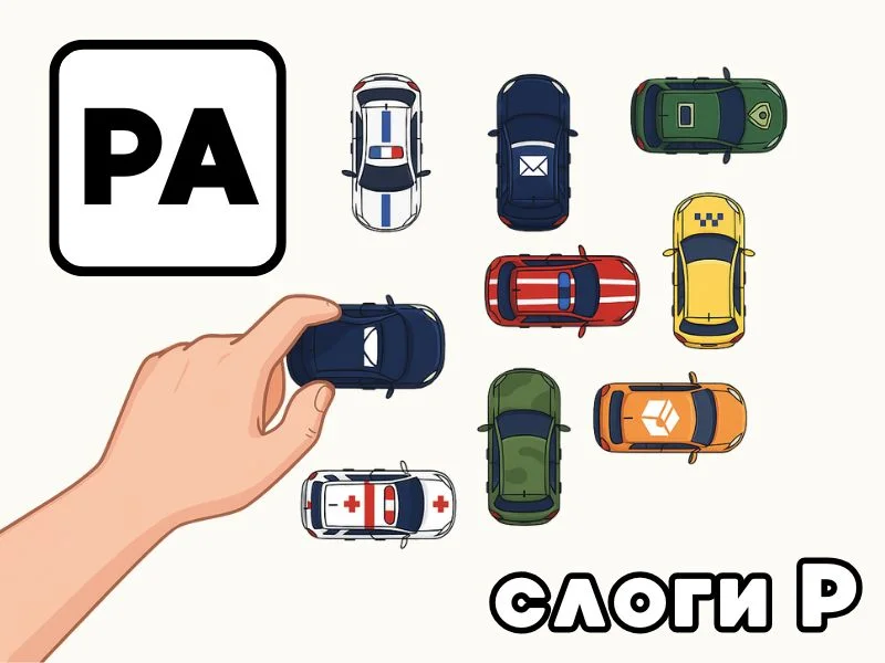 Р и Рь слоги - Парковка превью игры для логопеда