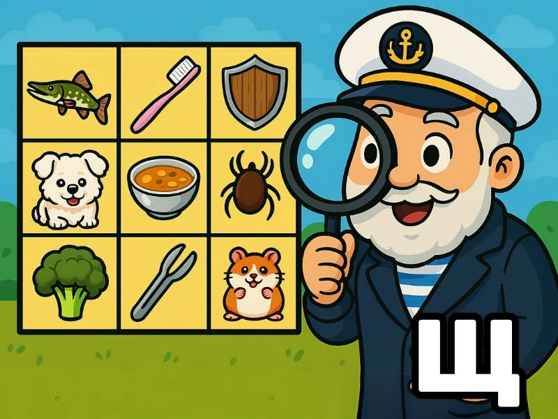 Щ - Координатный поиск превью игры для логопеда