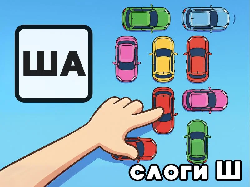 Ш слоги - Парковка превью игры для логопеда