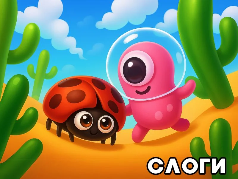 Слоги - Иокки спасает насекомых превью игры для логопеда