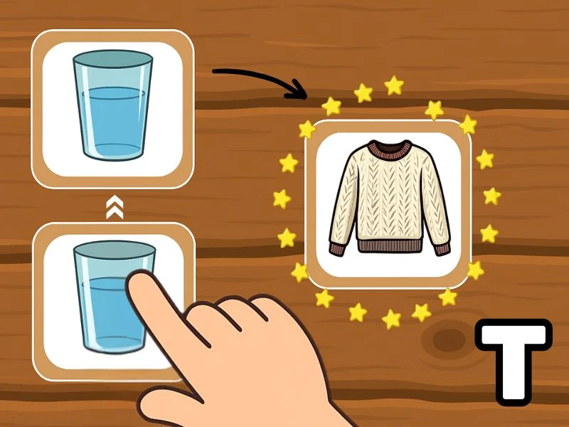 Т - Соединяем картинки превью игры для логопеда