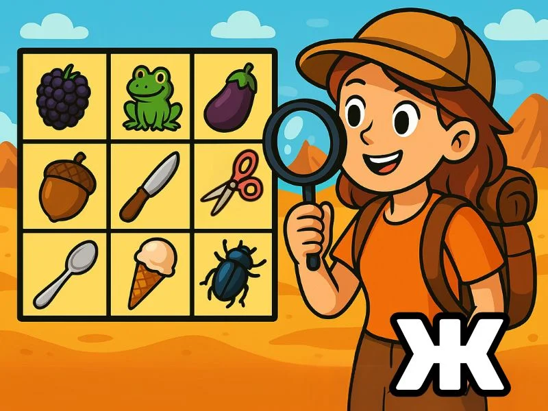 Ж - Координатный поиск превью игры для логопеда